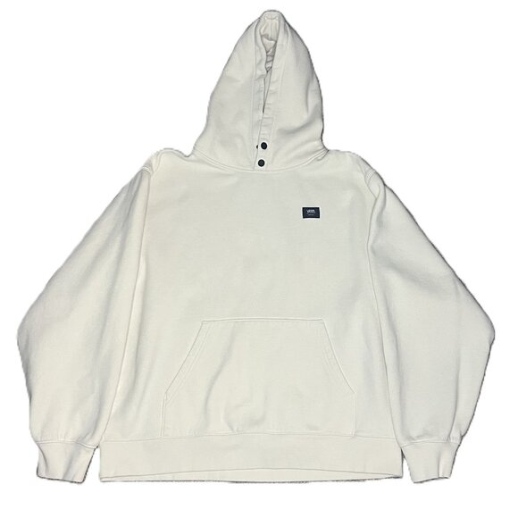 Vans Off The Wall Large Thick White Hoodie Sweatshirt Cream White - Picture 1 of 6